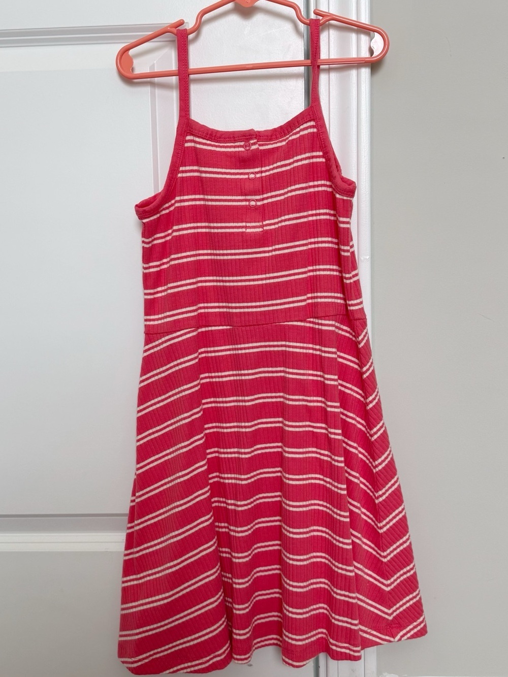 Hanna Andersson Pink and White Striped Tank Dress 8 years EUC